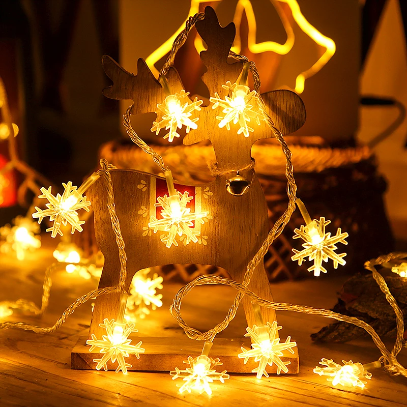 

1.5M LED Snowflakes Light String Indoor Garland Fairy String Light Battery Powered For Outdoor Wedding Party Decor Night Light