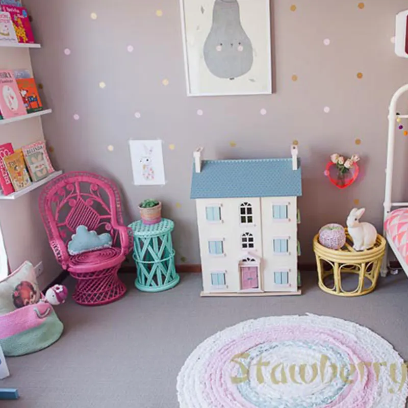 Украшение дома Европейский Декор Золотой горошек стикер на стену золотые обои скандинавские детские