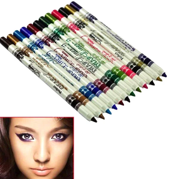 

12 Colors Waterproof Glitter Lip Eyeliner Lip Liner Pencil Cosmetic Makeup Beauty Set