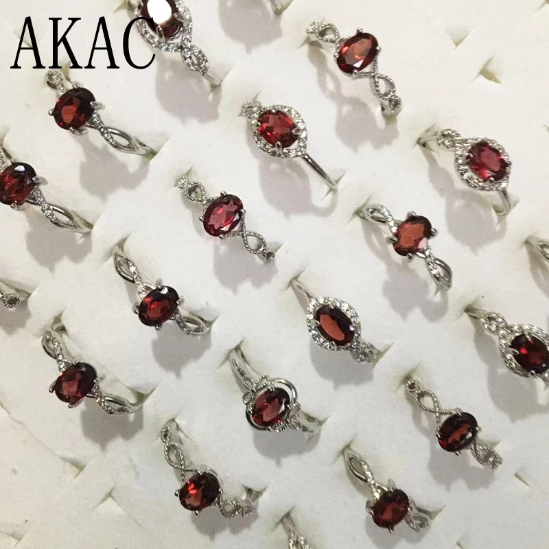 3 кольцевых заводных/комплект Akác approx5 * 7 мм натуральный красный гранат белый