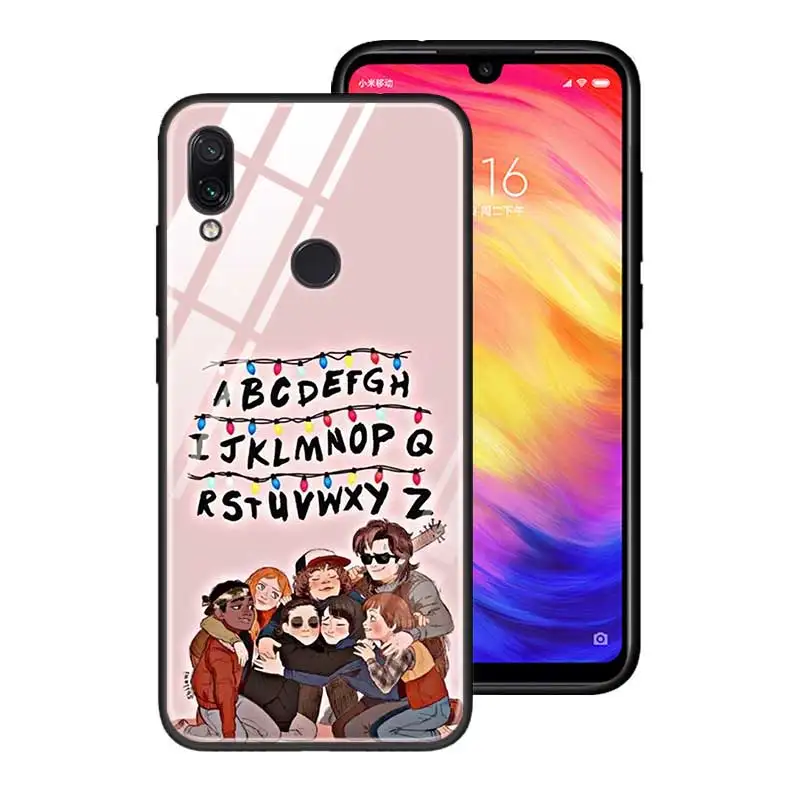 T14 Чехол из закаленного стекла для Red mi 7 8A Note6 7 8 K20 K20 Pro, задняя крышка для Xiaomi mi A3 CC9E CC9, силиконовый край, чехол для чужих вещей - Цвет: T14