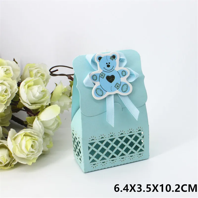 12 шт. Милая бумажная коробка для крещения мальчиков и девочек Подарочная конфет