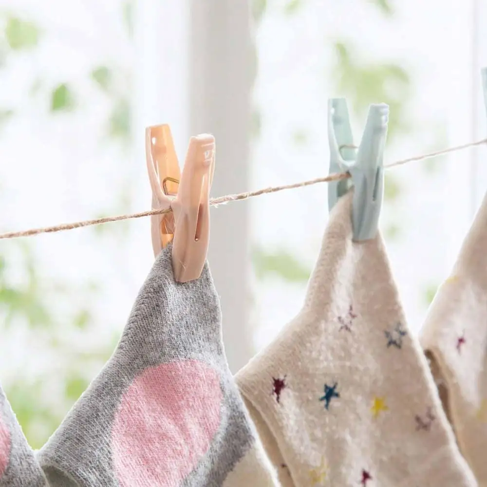 30PCS Plastic Clothes Pegs Laundry Clothespin Storage Organizer Quilt Towel Clips Large Spring With Basket Travel Accessories | Дом и сад