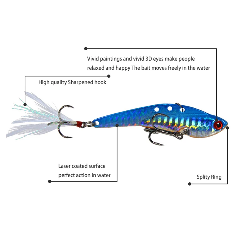 

Fishing Lures 2020 VIB Fishing Lure 6.5cm 13g Vibration Artificial Baits Winter ice fishing Wobblers Bass Fishing Tackle