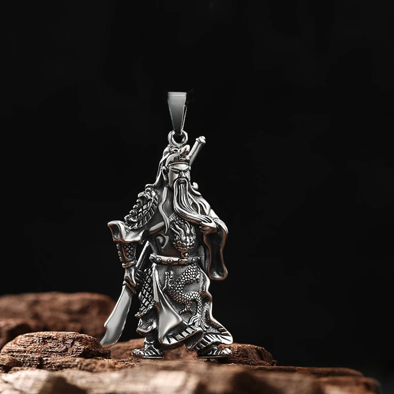 

Domineering three-dimensional solid Guan Yu Men's pendant necklace Wu Sheng Auspicious trend Amulet Necklace Jewelry wholesale