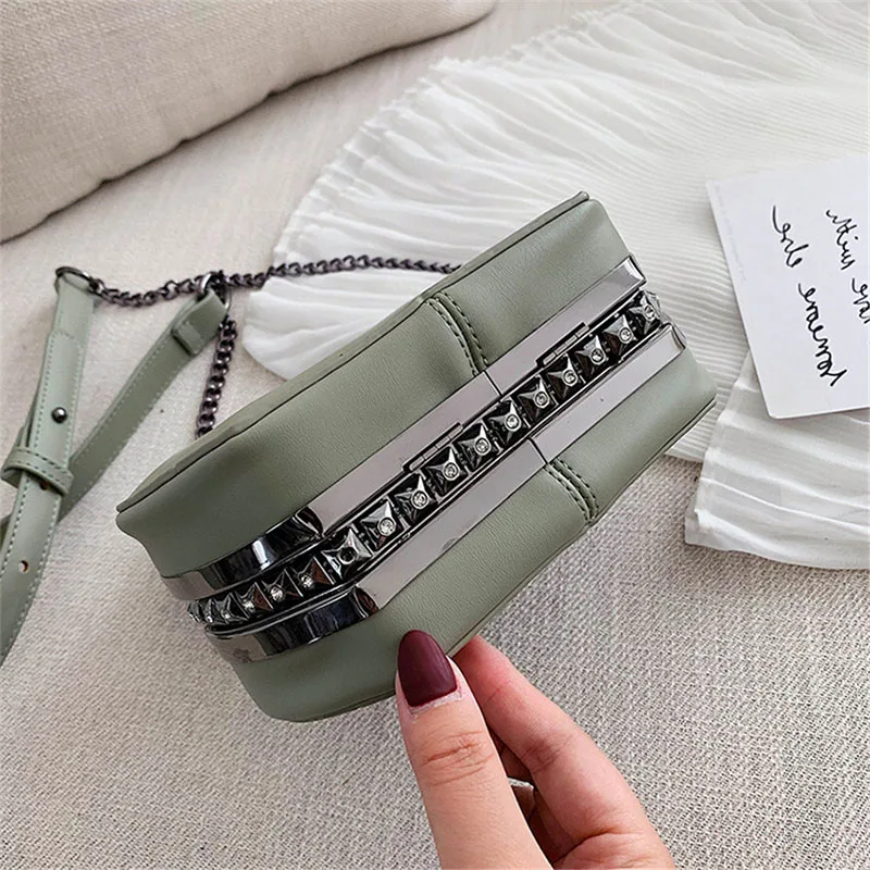 Круглые сумки с заклепками для женщин роскошные дизайнерские дамские сумочки