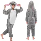 Детская Пижама-Кигуруми для мальчиков и девочек, пижама в виде кролика, фланелевая детская пижама в виде животных, одежда для сна, зимние комбинезоны для косплея