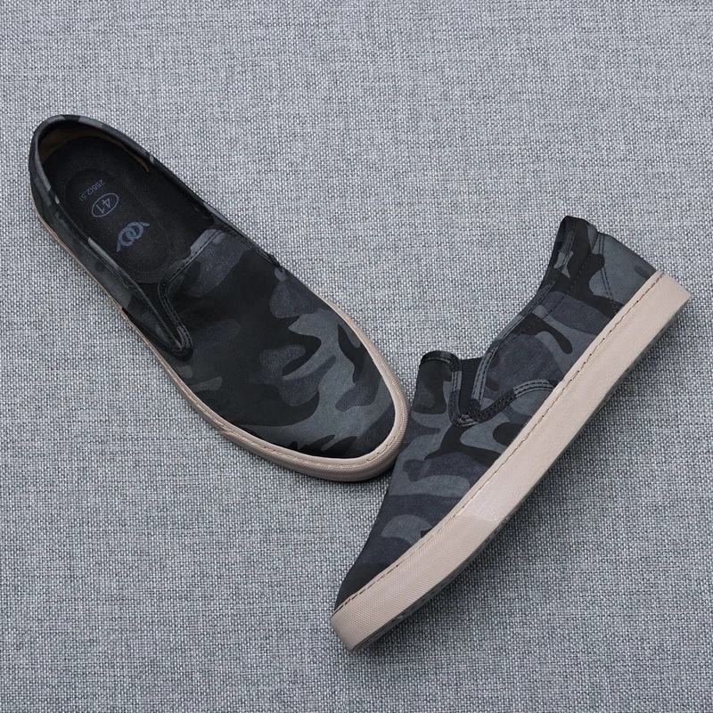 

Brand New Camouflage Canvas Sneaker Shoes Men's Breathable Trendy Lazy Loafer Shoes Spring/autumn All-match Vulcanized Shoe