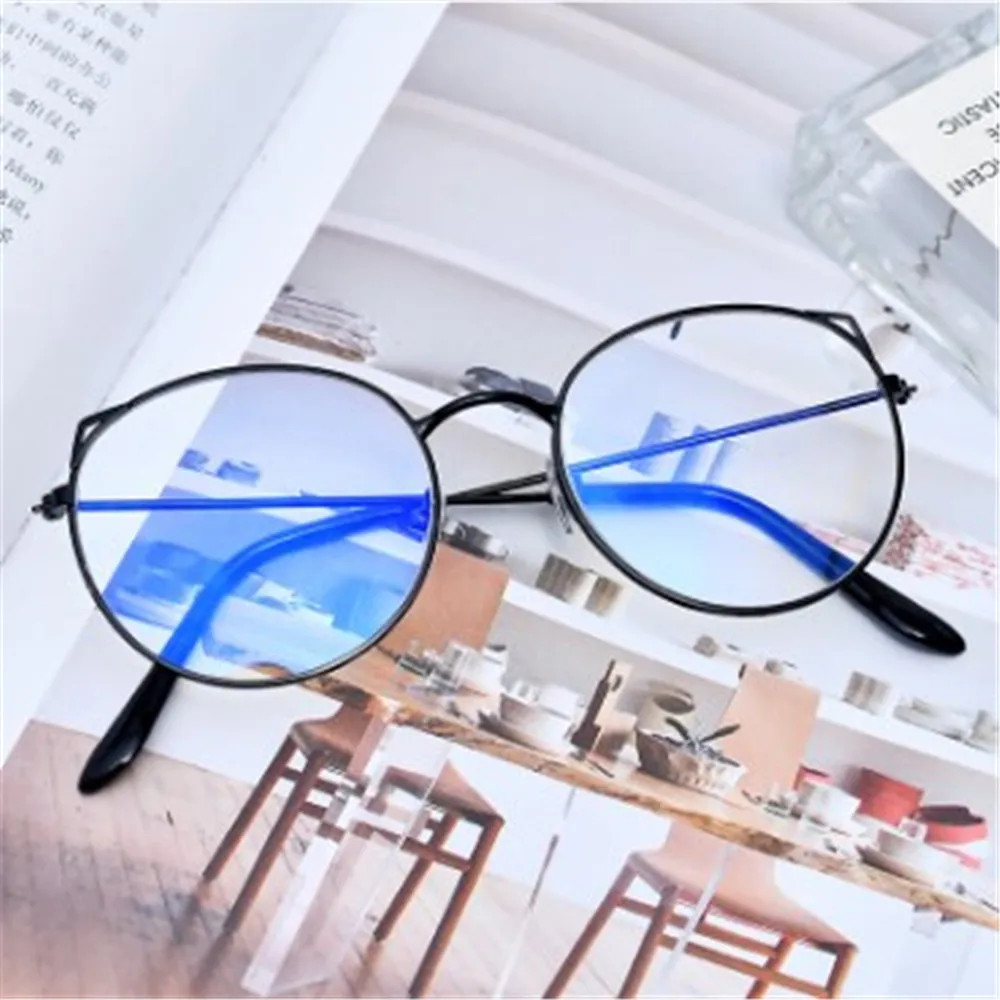 Новые модные корейские стильные плоские светящиеся кошачьи очки с ушками Ретро