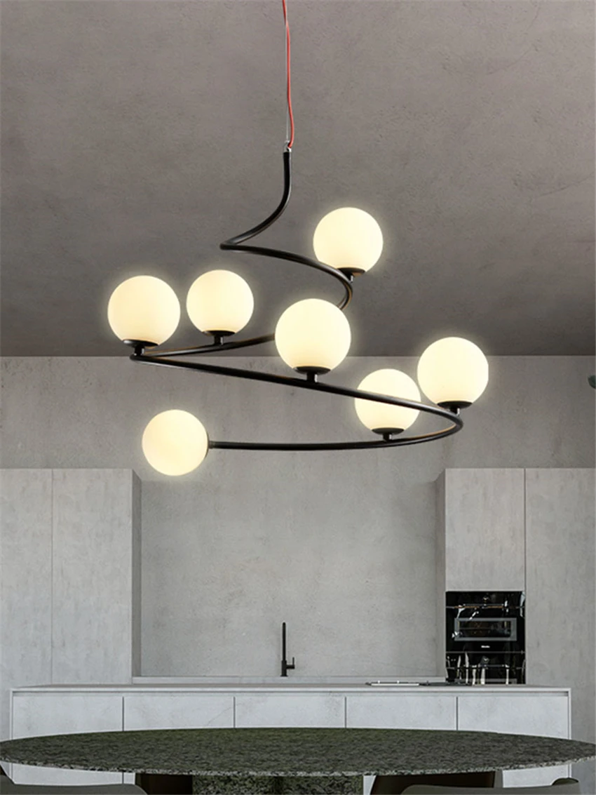 Спиральный светильник в виде таблетки лампа стиле пост модерн для ресторана