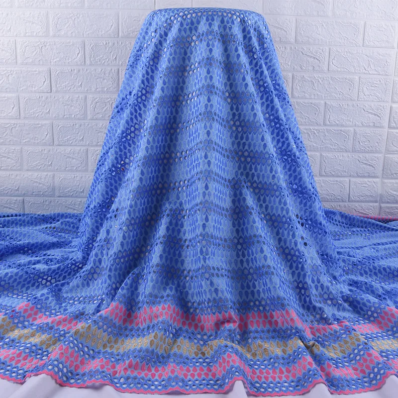 Zhenguiru Swiss Voile Lace In Switzerland Cotton With Stones White Gold African Fabric A1894 | Дом и сад