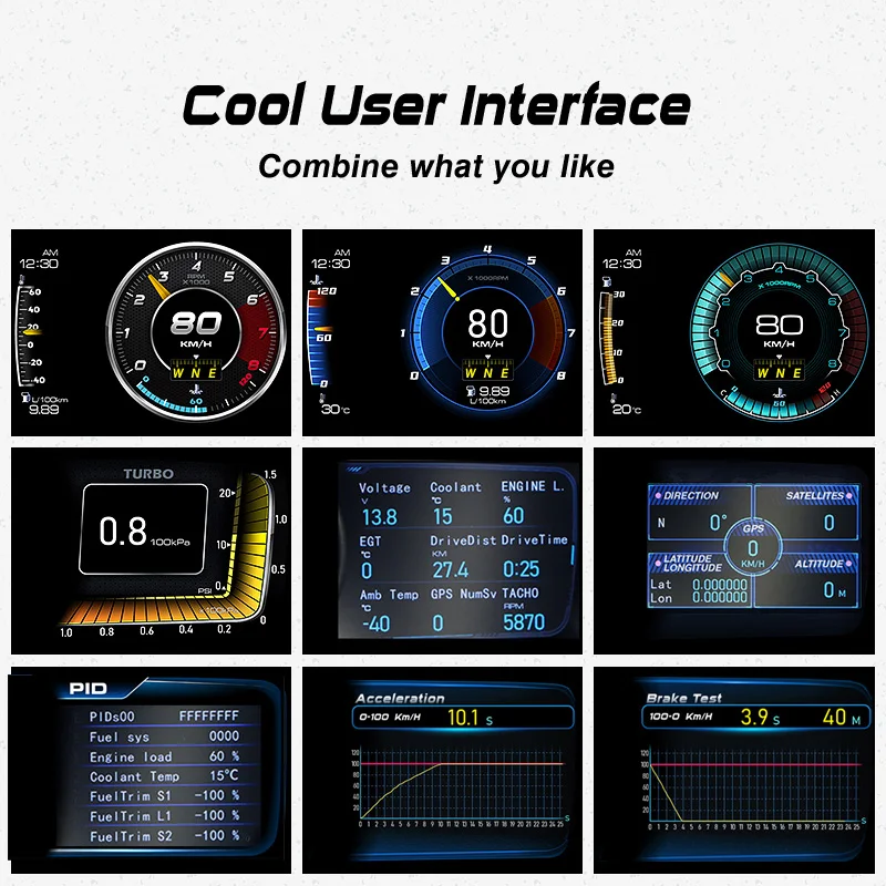 Автомобильный сканер HUD OBD2 с ЖК-дисплеем устройство для проверки езды компьютера