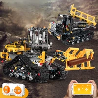 rc city engineering vehicle set moc truck forklift assembling building block toy app technology control diy children rc car toy