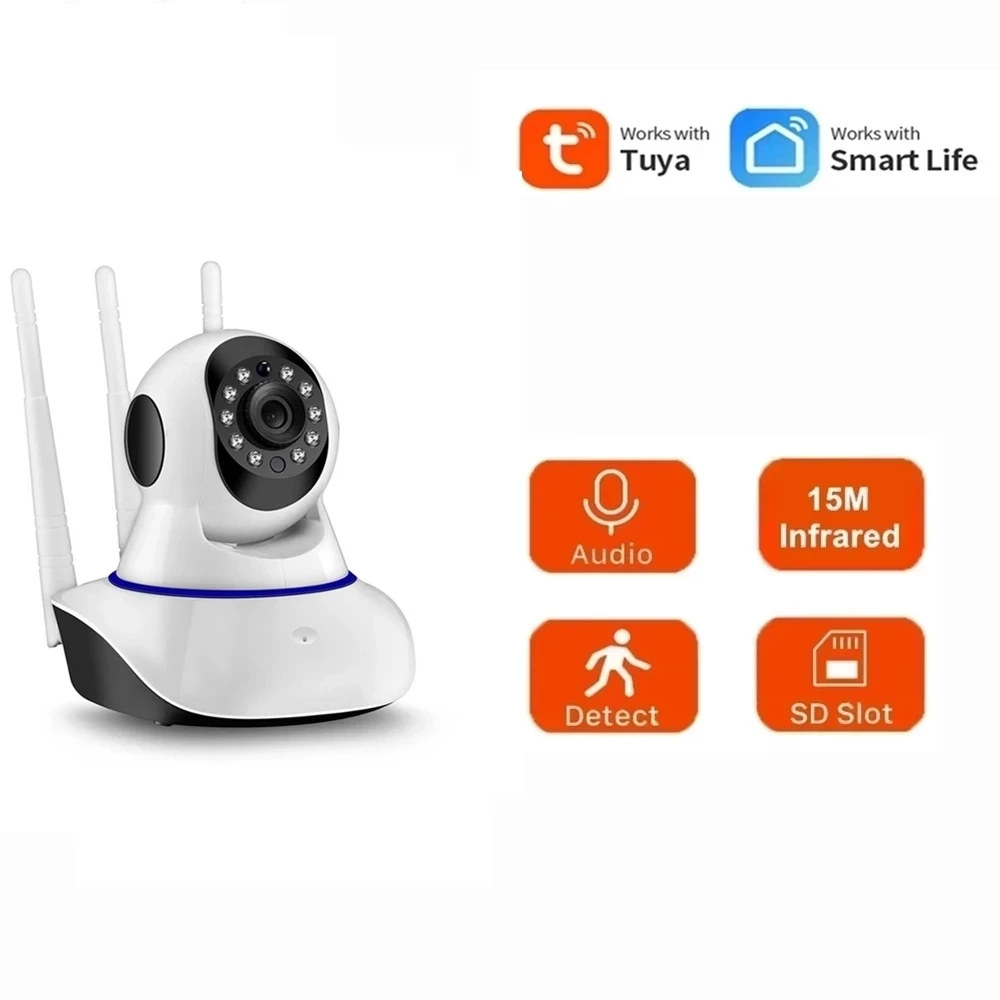 

1080P Wireless IP Indoor Camera Baby Monitor CCTV Indoor Two Way Audio 5G WiFi Security Tuya Auto Tracking Mobile Remote 15M IR