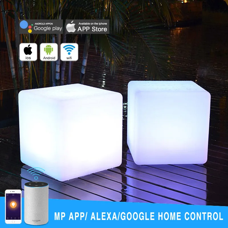 Умный светодиодный светильник куб 30/40/50 см WiFi MP управление через приложение RGB Cubic