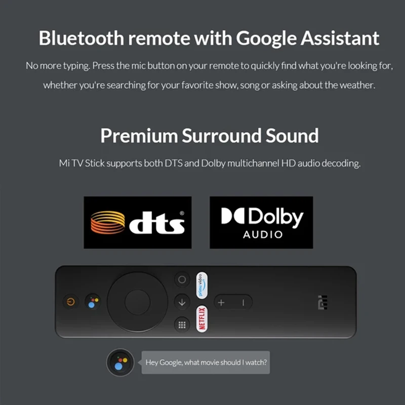 Оригинальный ТВ-стик Xiaomi Mi Android TV 9 0 Smart 1080P Dolby DTS HD декодирование 1 ГБ ОЗУ 8 Гб ПЗУ