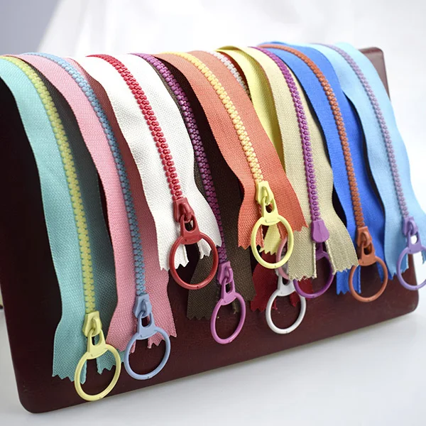 10 шт. Meetee 15-40 см 3# закрытый конец смолы молнии тяговое кольцо молния слайдер голова для шитья сумки кошелек ткань аксессуары ремесла - Цвет: mix colors