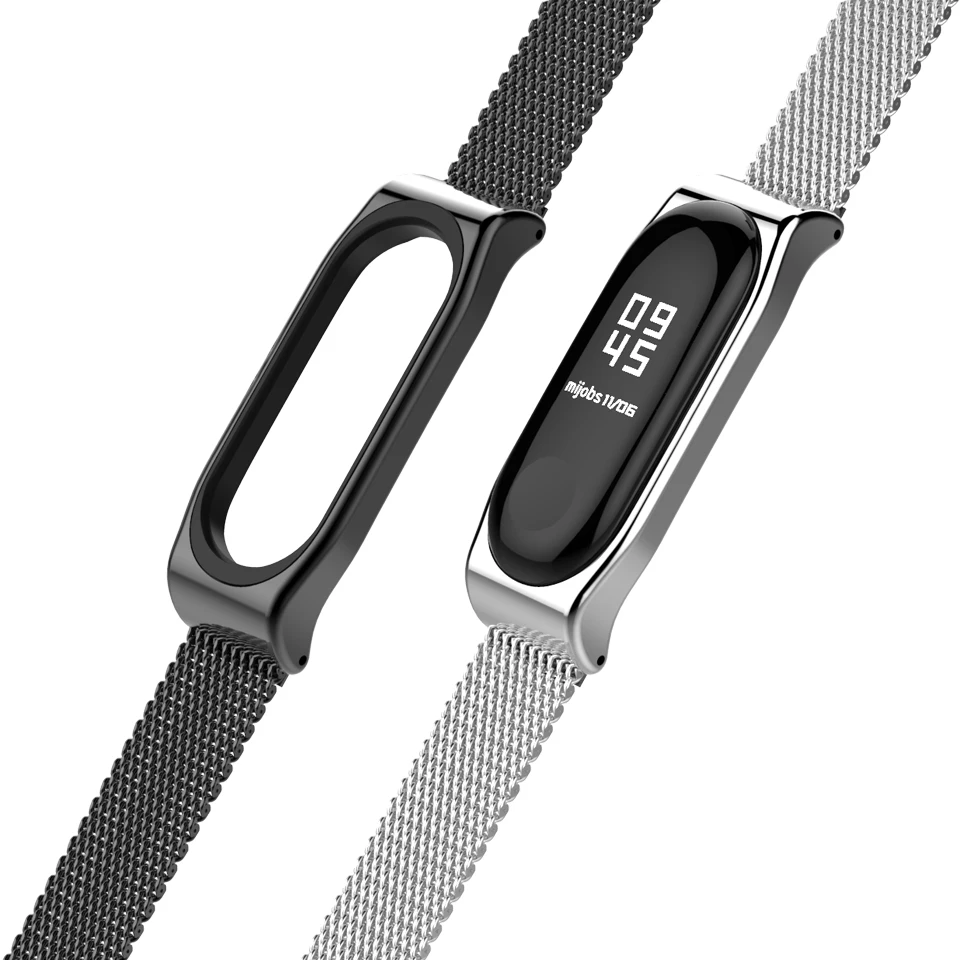 Mijobs Correa Mi Band 4 металлический ремешок Миланская нержавеющая сталь для Xiaomi 3 Miband