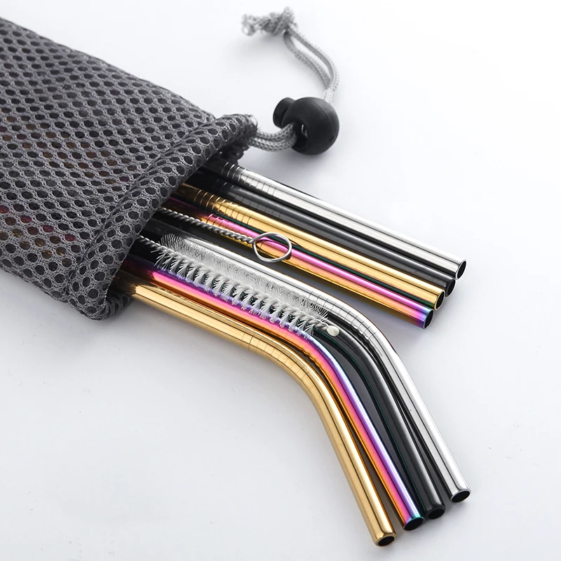 Соломинкой многоразовые трубочки с чистящая щетка комплект Высокое Качество Эко