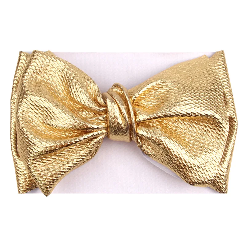 

20pc/lot NEW 7" Large Knot Bow Kids Glitter Metallic Waffle Bows Elastic Headband Girls Trendy Bullet Fabric Turban Headbands