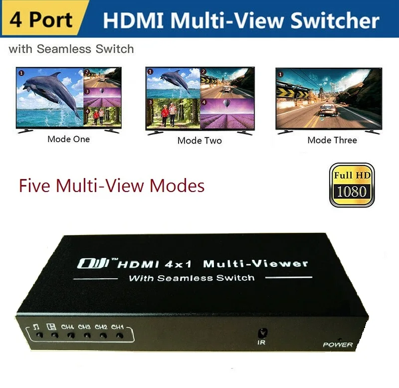 4x1 HDMI-совместимый мультипросмотр 1080p четырехъядерный экран в режиме реального