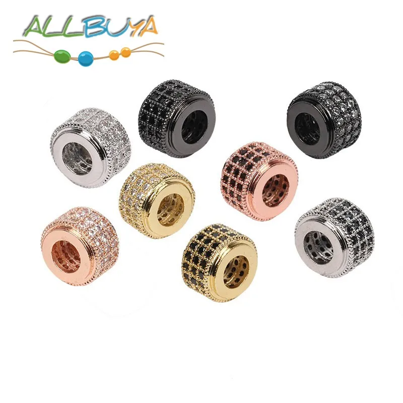 3 шт./лот фианитовые бусины разделители микрозакрепка колонна циркониевые для