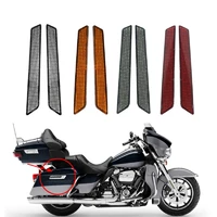 pair 4 colors motorcycle abs reflectors stickers saddle bag latch covers for harley touring fltrx flhx 2014 2017