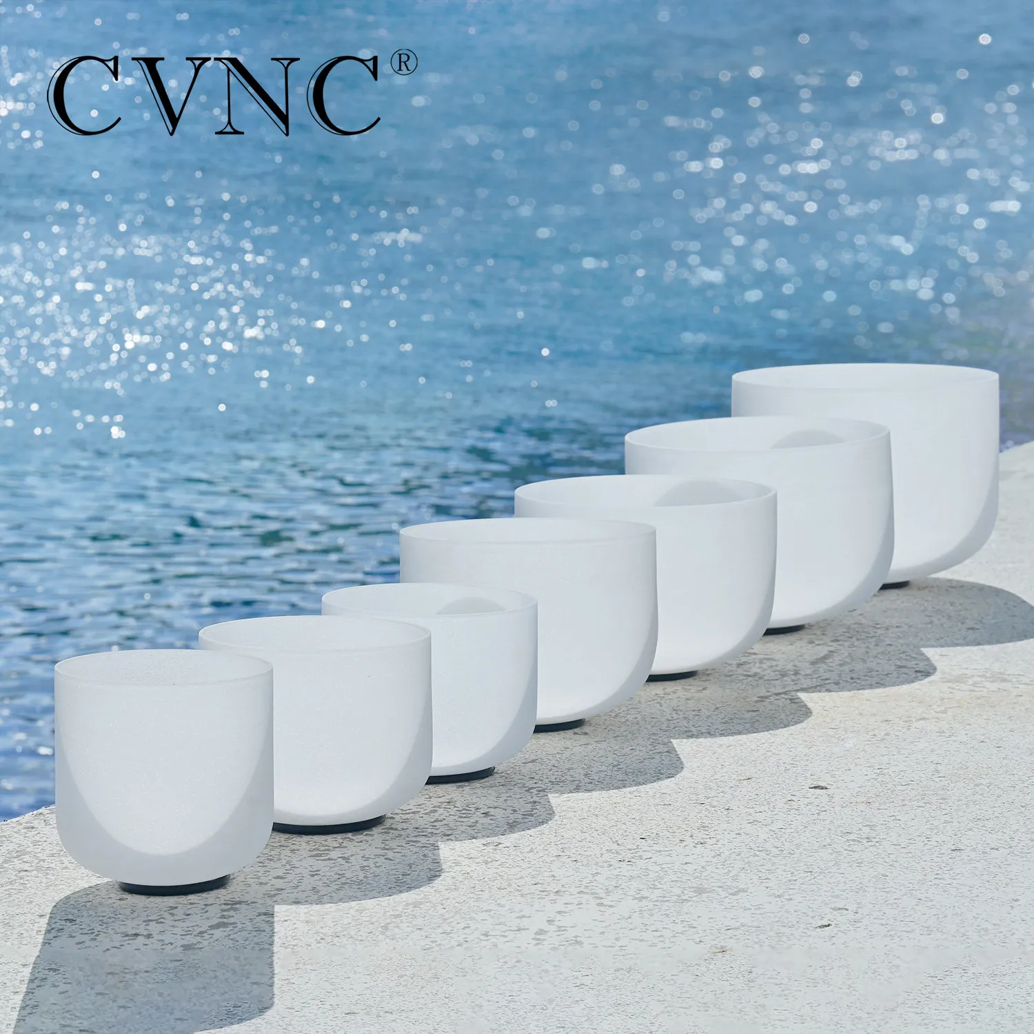 CVNC 8 &quot 14&quot Note C D E F G A B Набор из 7 Чакр матовые кварцевые хрустальные поющие