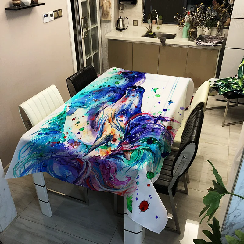 3D лошадь принт скатерть проверить Сгущает моющиеся прямоугольный Животные