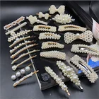 Женские заколки для волос с имитацией жемчуга, корейские женские заколки для волос для девушек, геометрические заколки для волос, модные аксессуары для волос