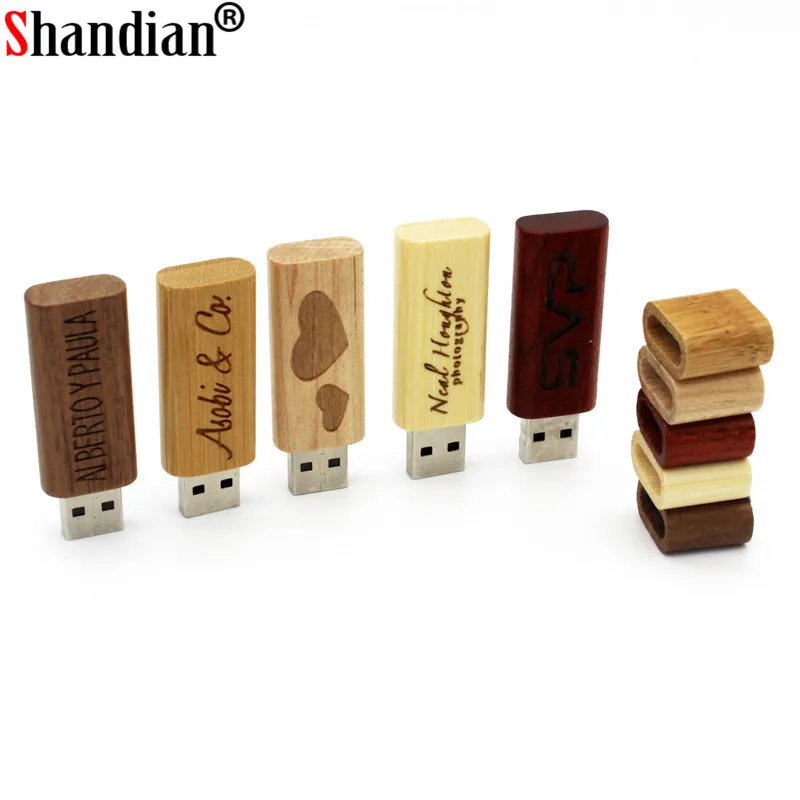 SHANDIAN hot Wooden USB flash drive pen drives Maple wood+Packing box pendrive 8GB 16GB 32GB 64GB memory stick free custom logo |