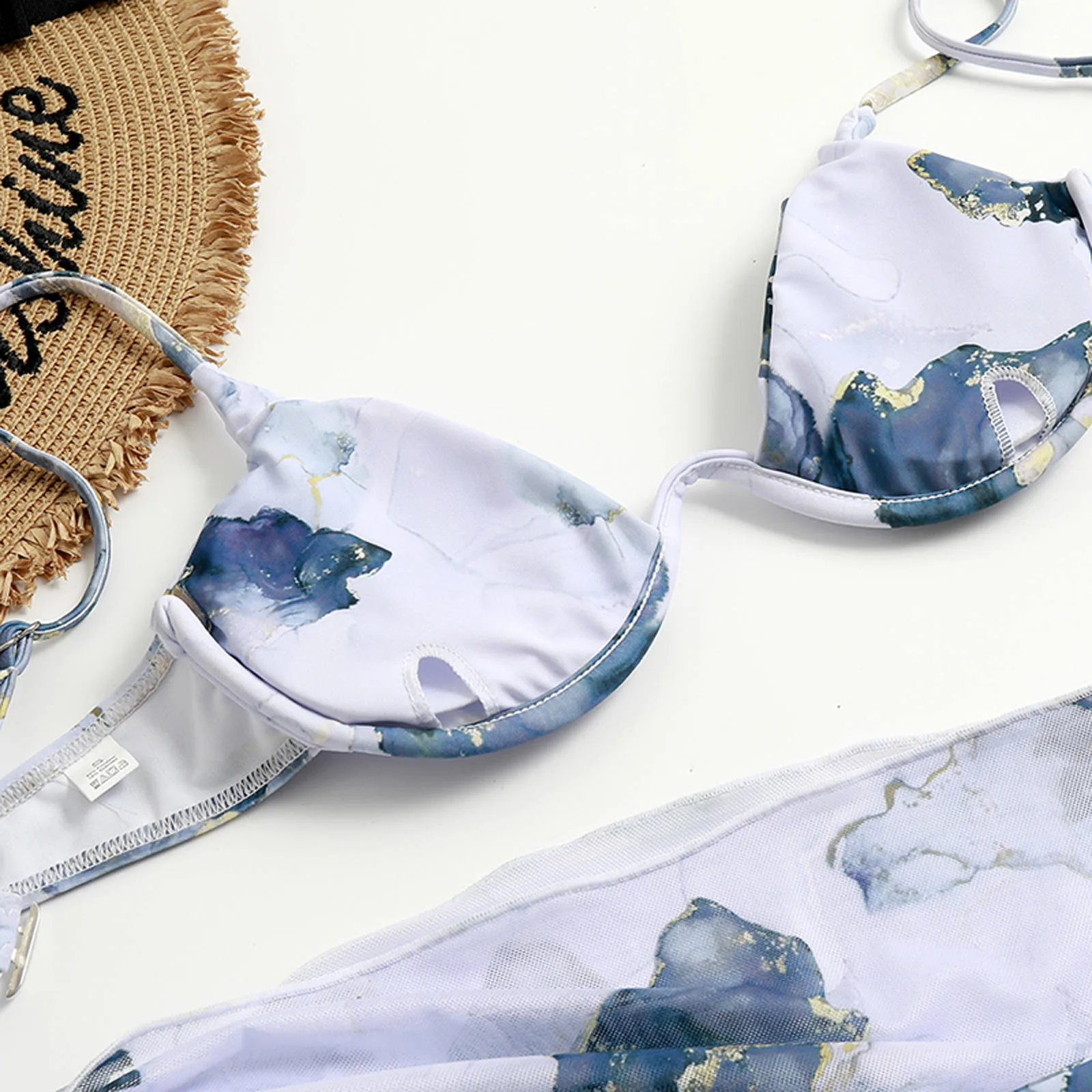 Бикини с высокой талией купальники женский купальник пуш-ап шифоновый купальный