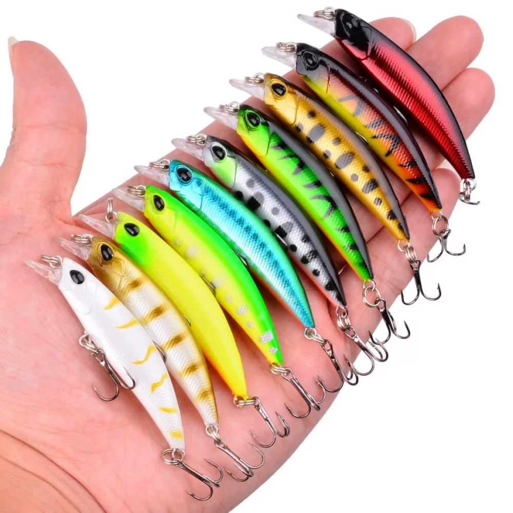 

10pcs Laser Slow Minnow Fishing Lure Set 4g 7cm Wobblers Crankbaits Isca Artificial Hard Bait Carp Mini Fishing Lures Pesca Sets