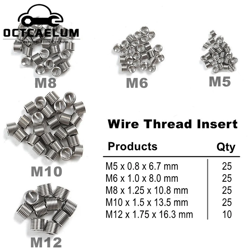 Инструмент для ремонта поврежденной резьбы автомобиля мотоцикла набор свечей