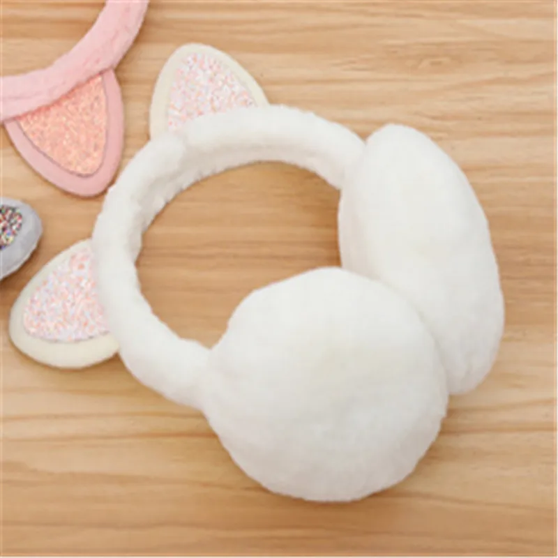 

Newest Fashion Warm Earmuffs Ear Warmer Women Girls Ear Muffs Earlap Warmer Winter Gifts Elegant Cat Ear Shiny Earmuffs