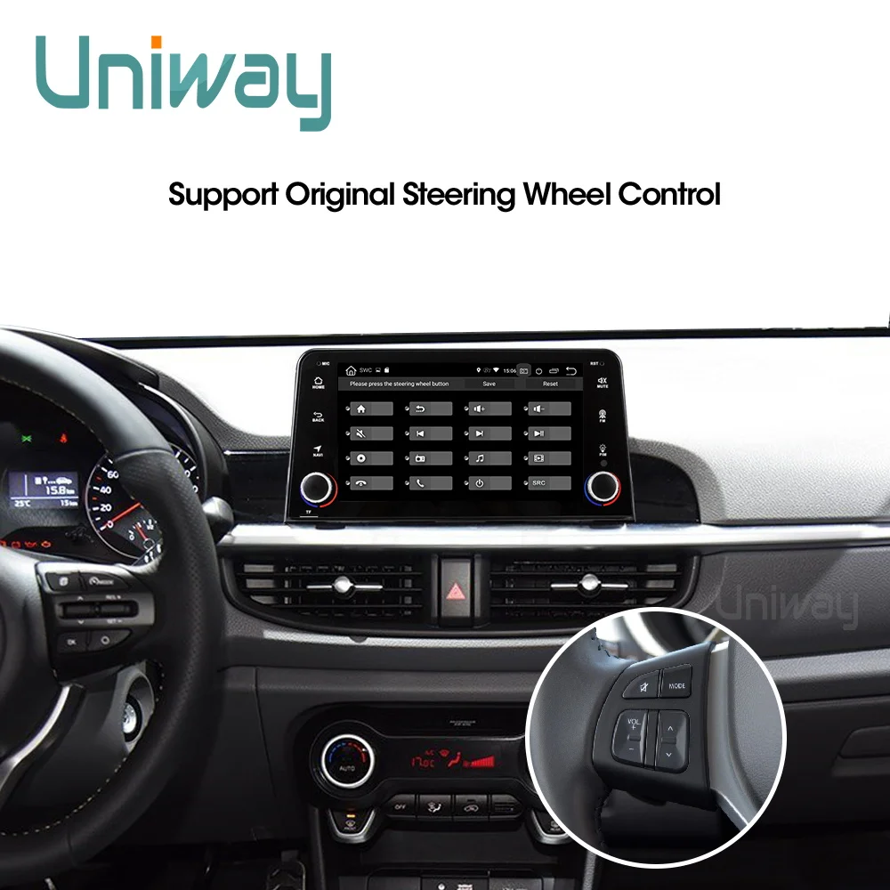 Uniway android 9,0 2G+ 3 2G dvd-плеер автомобиля forKia Picanto gps навигация автомобильный мультимедийный плеер Видео Радио плеер