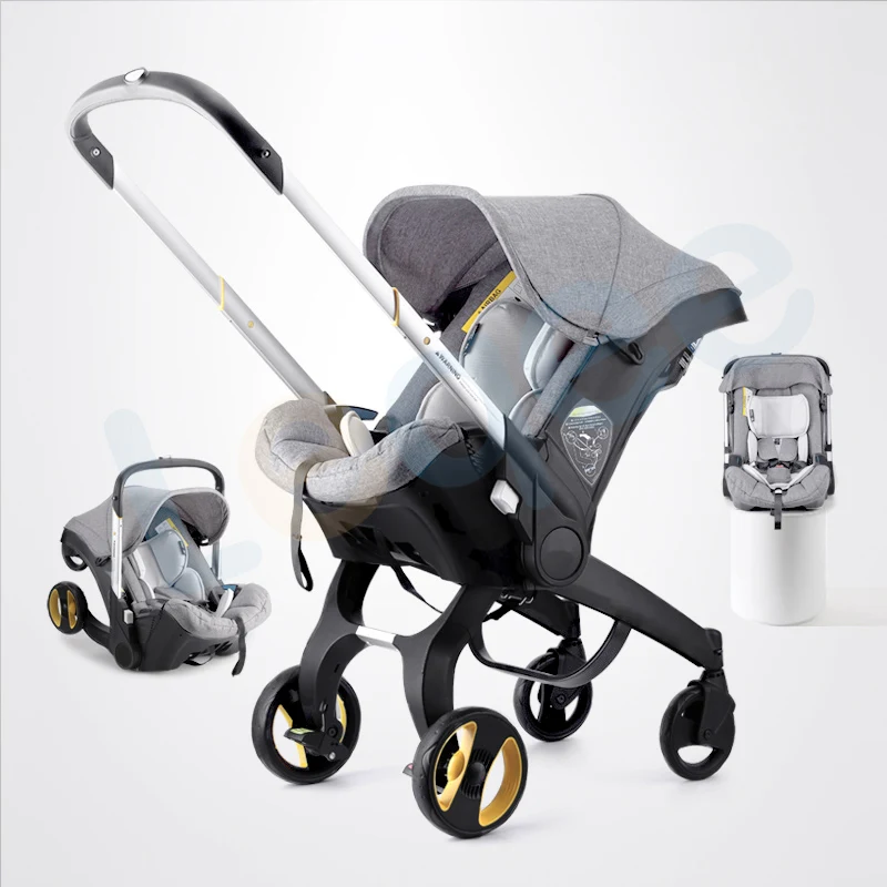 Light grey 3 в 1 детская коляска de bebe 4 в en 1 carseat carriola para bebe детская коляска переносная дорожная детская колыбель - Цвет: Light grey