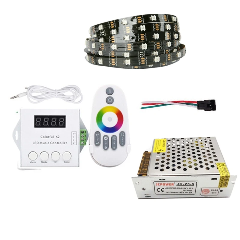 Светодиодная лента WS2812B IC умная Пиксельная RGB полоска 25 м 20 15 10 5 30 светодиодов/м