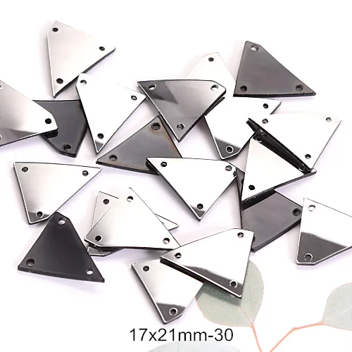 30-17x21mm Высокое Качество гематит 20 шт зеркальные пришивные стразы акриловые зеркальные пришивные стразы свадебные украшения F0085 - Цвет: 30-17x21mm