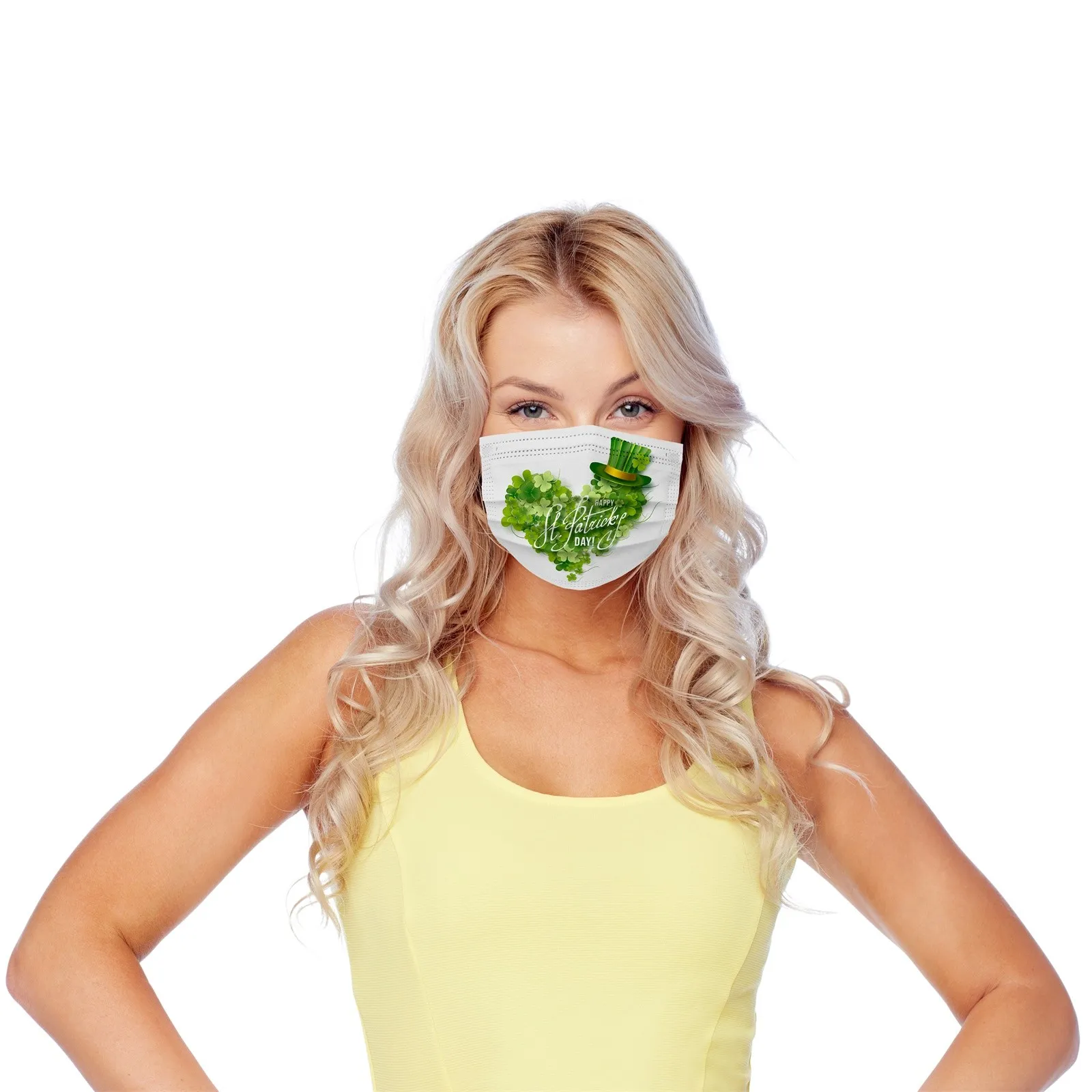 

10/20/30/50/100pcs St. Patrick's Day Adult Disposable Face Masks3ply Ear Loop Adult Disposable Face Masks Masque Mask