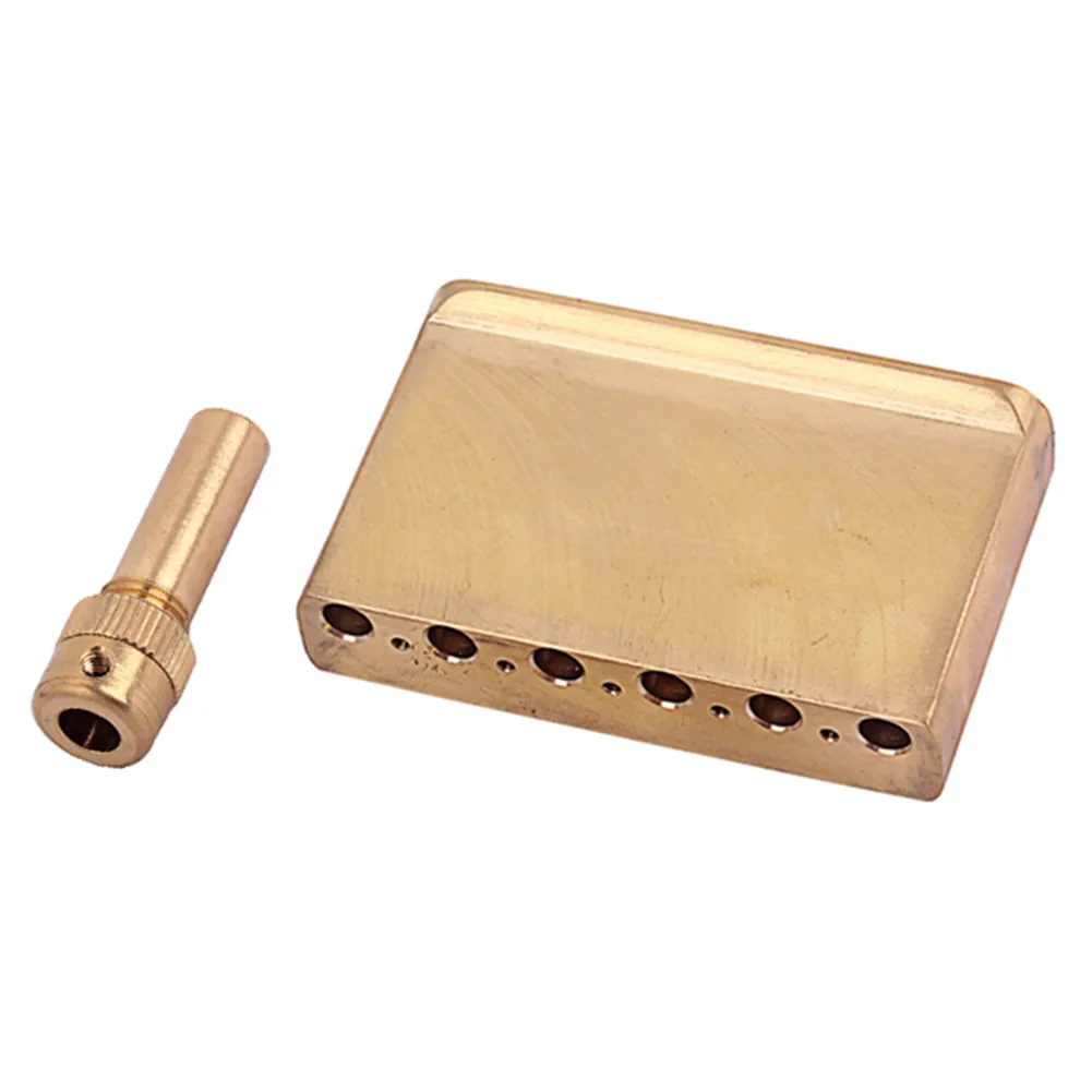 

Gold DIY Durable Electric Guitar Parts Brass 9 Holes With Bar Tremolo Block Bridge 63mm Practical Musical Instrument
