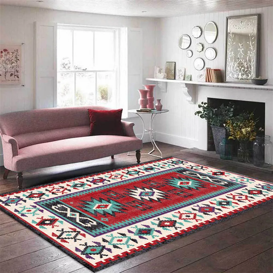 

Morocco Ethnic Style Geometric Print Carpet Living Room Nordic Simple Bedroom Rug Kitchen Mat Bedside Mat Doormat