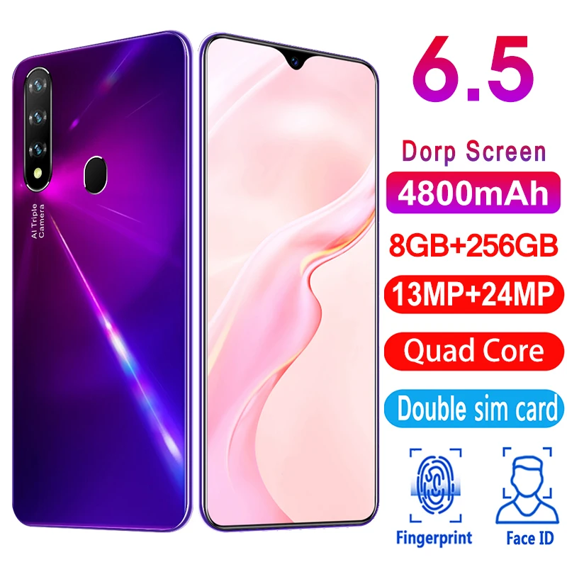 

Global Version 6.5Inch 8GB RAM 256GB ROM Y20 Pro 13+32MP Andriod 10 5G Smartphones 10 Core Really MTK6537 Dual SIM Cellphone