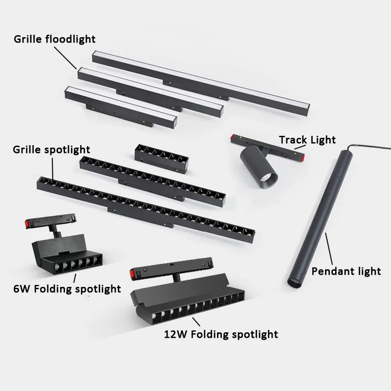 Современный Магнитный Трековый светильник QIUBOSS встроенный Светодиодный