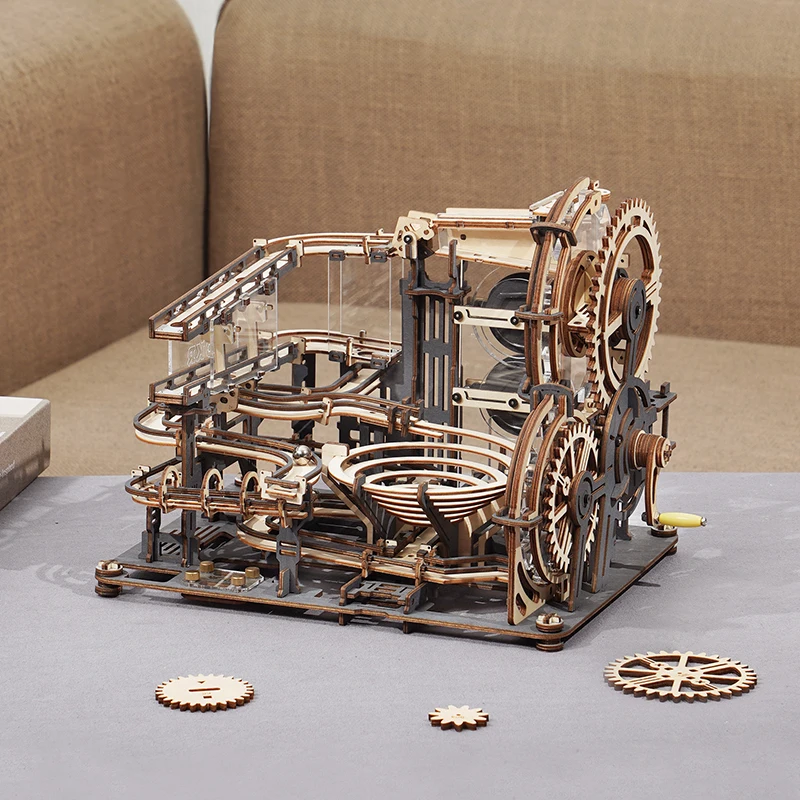 Robotime Rokr 294 шт мраморный ночной город DIY деревянная модель строительные блоки