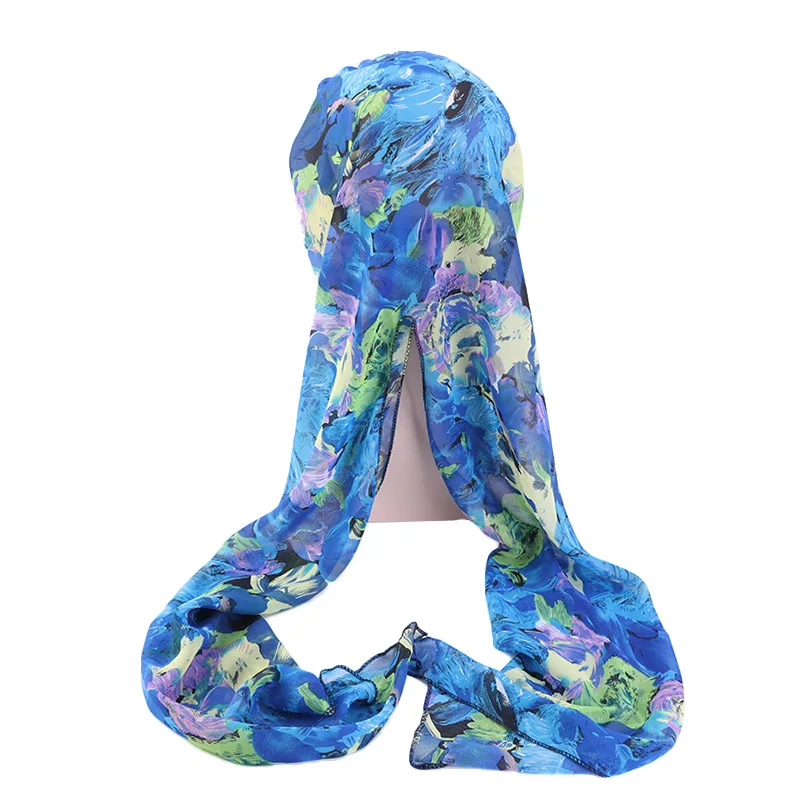 

Women Flower Print Chemo Cap Turban Long Hair Band Scarf Head Wraps Hat Boho Pre-Tied Bandana Hair Accessories For Women