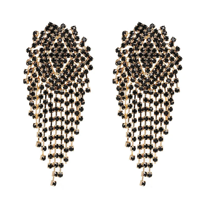 Vodeshanliwen ZA новый дизайн длинные серьги-кисточки со стразами Высокое качество