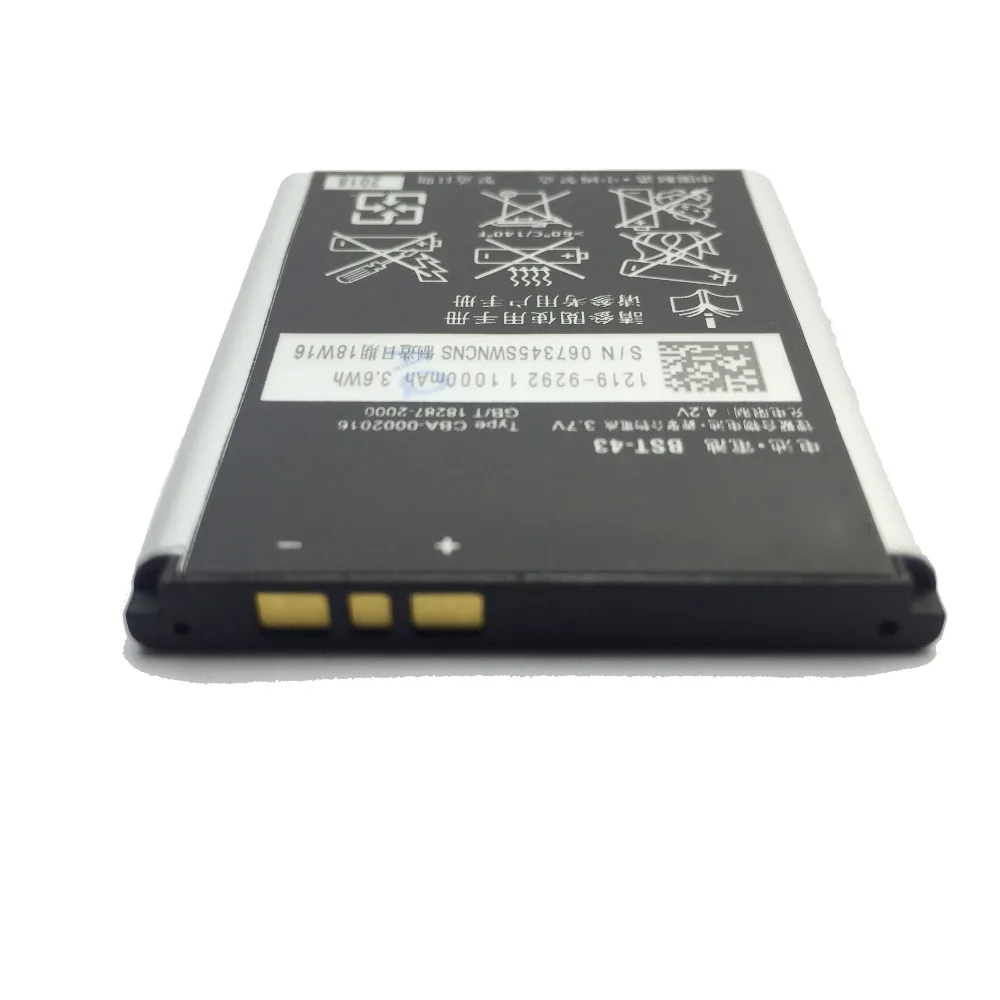 Прочный мобильный телефон Батарея 1000 мА/ч BST 43 для Sony Ericsson J108 J10 J20 S001 U100 WT13I Yari U100i