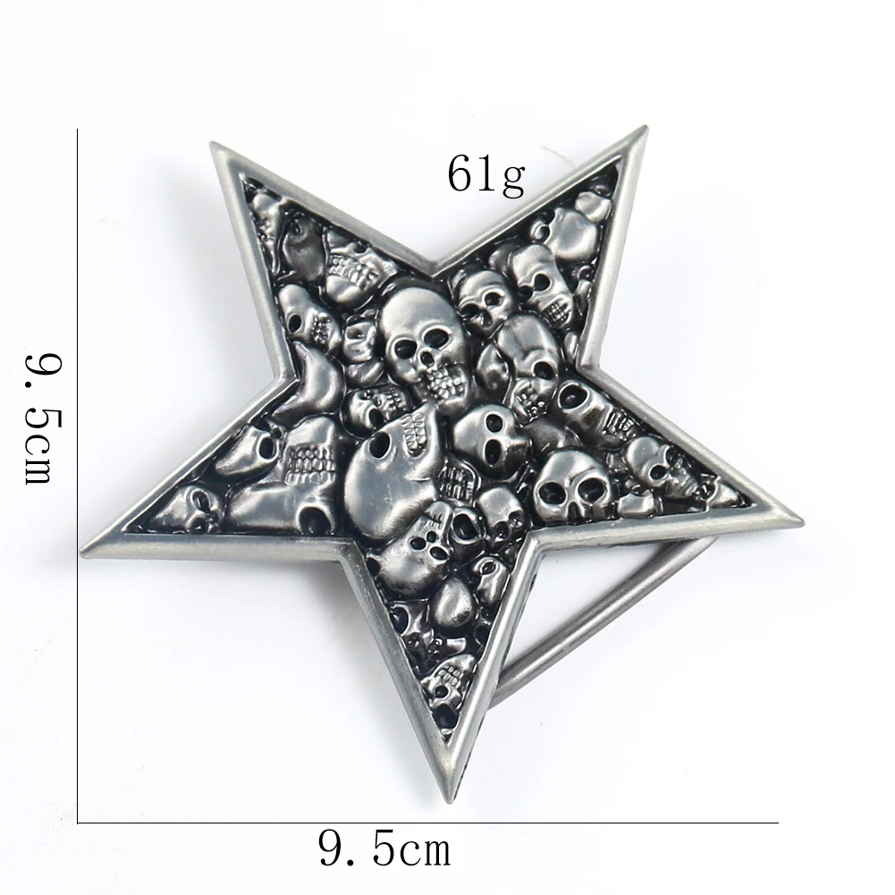 

Star Shape Buckle Skull Belt Buckles for Men High Quality Metal Men's Belt Buckle Western Cowboy Accessories Fit 4cm Width Belt