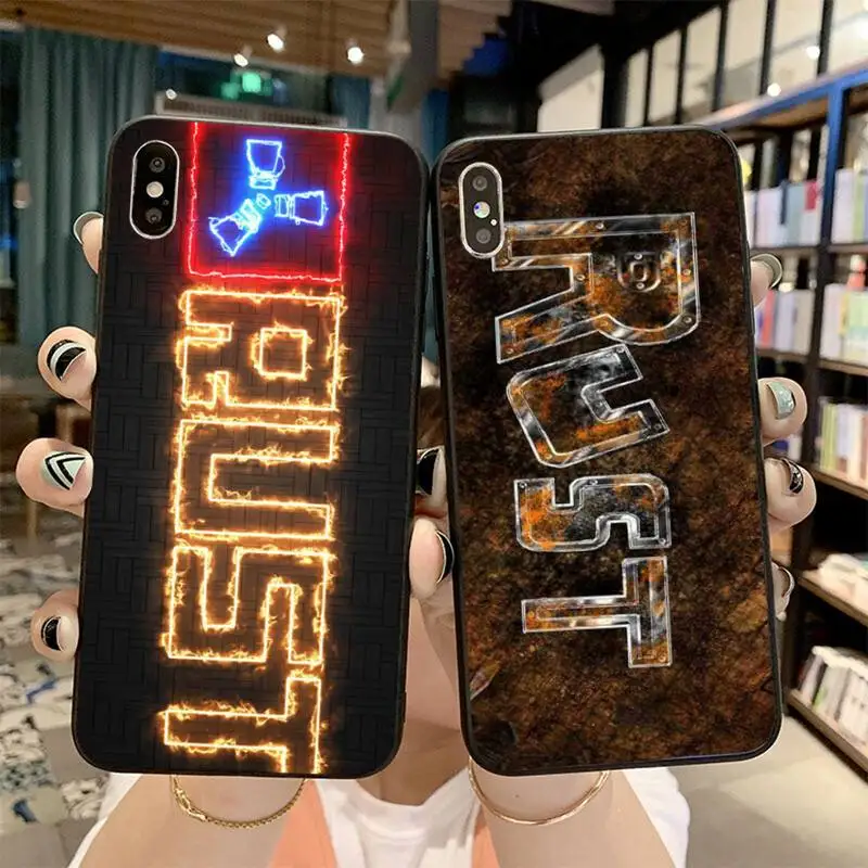 

HPCHCJHM rust Soft black Phone Case for iPhone 11 pro XS MAX 8 7 6 6S Plus X 5S SE 2020 XR case